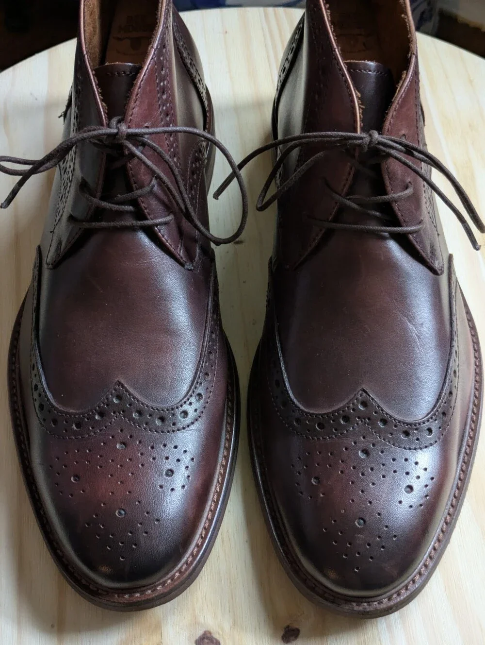 Blake Mckay Wingtip Brogue Chukkas Size 10 Mm Dark Brown Leather NEVER WORN